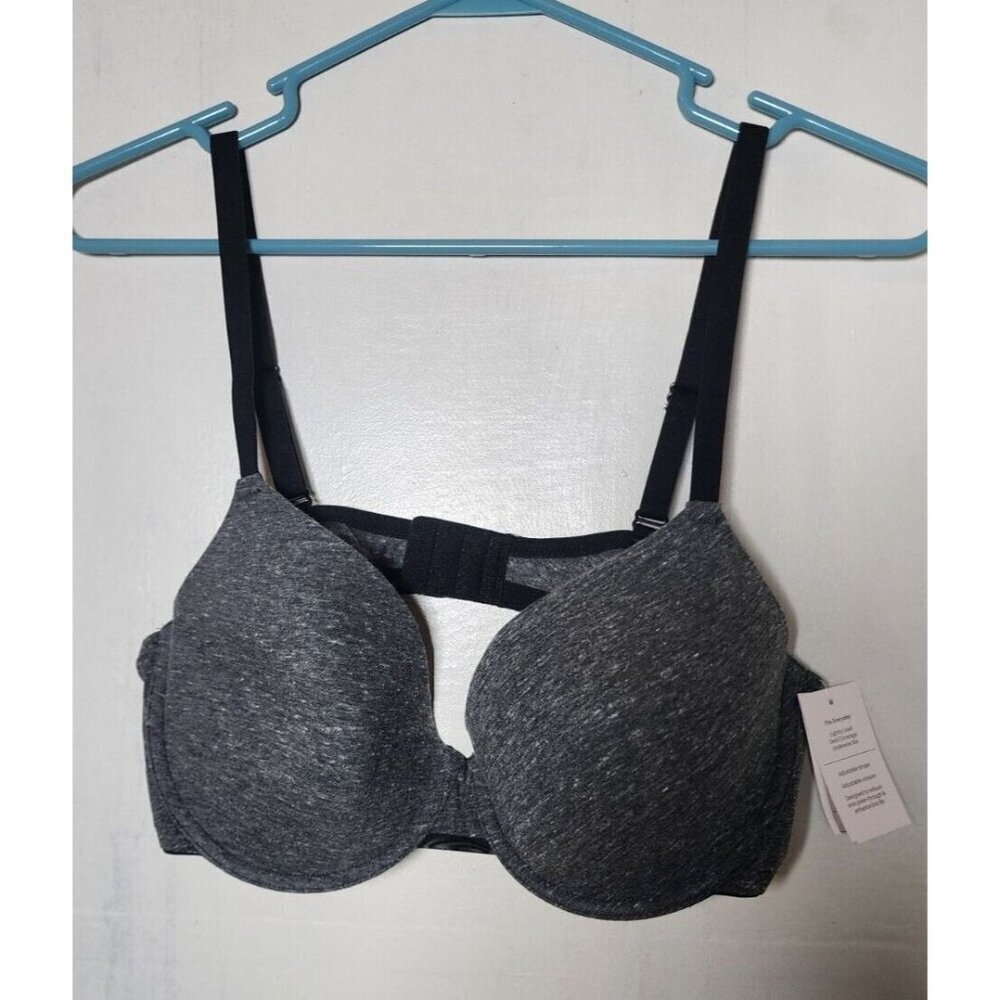 New Auden Women's Gray Underwire Lightly Line Bra Adjustable Straps Size 32B